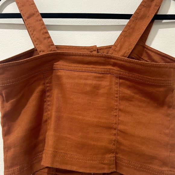Banana Republic Rust Linen Blend Button Front Cropped Tank - Picture 4 of 9